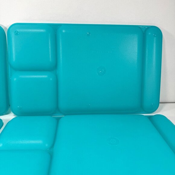 4 Tupperware Divided Dining Trays Lunch Camping Outdoor Plates - Picture 7 of 7